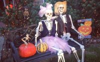 Halloween skeleton outdoor decor