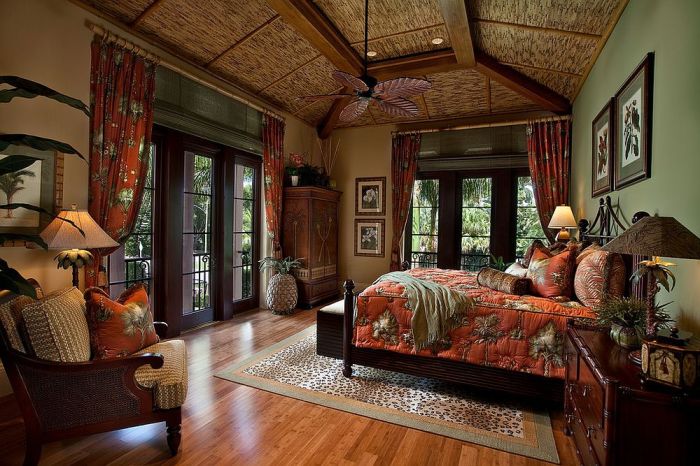 Tropical bedroom design ideas